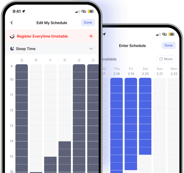 Hình ảnh UI lịch trình của tôi